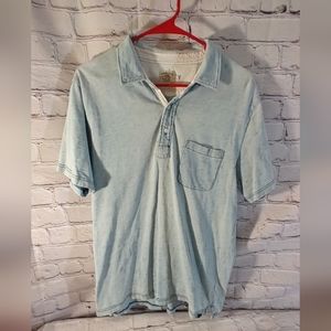Faherty Heathered Blue Large Polo Shirt